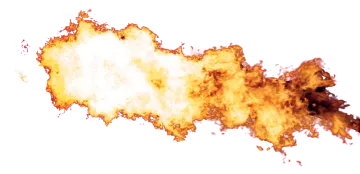 an explosion of fire on a white background