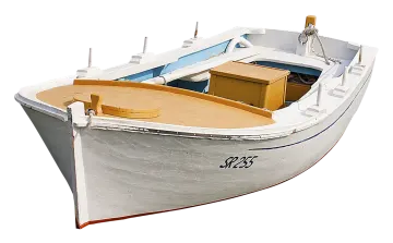 the boat is white