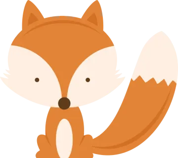 a cartoon fox sitting on the ground
