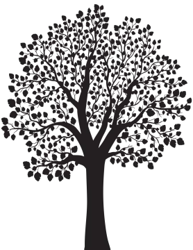 a black and white silhouette of a tree