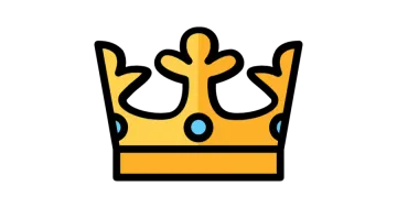 a yellow crown with blue eyes