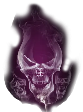 a skull with smoke coming out of it