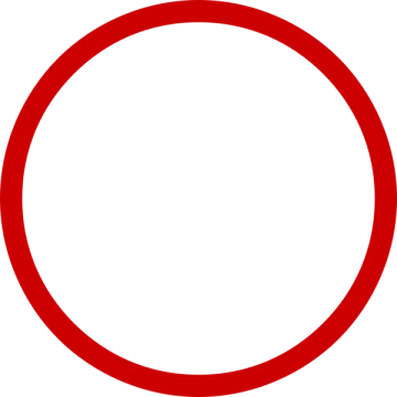 a red circle on a white background