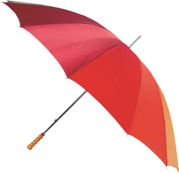 a red and orange umbrella on a white background