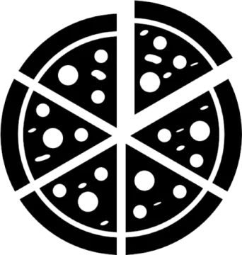a black and white image of a pizza