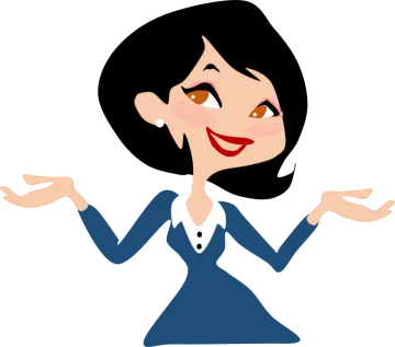 a woman in a blue dress with her hands out