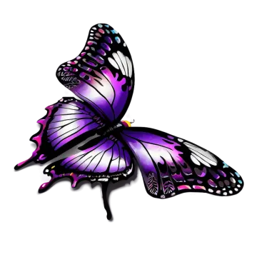 a purple butterfly on a white background