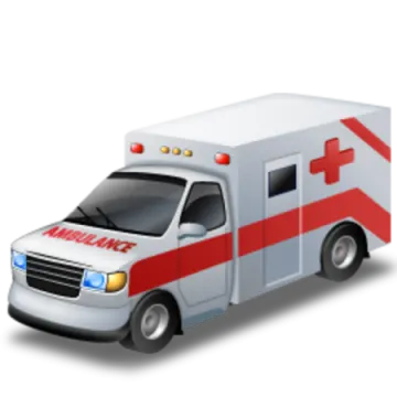 an ambulance is shown on a white background