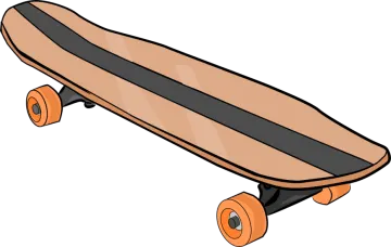 a skateboard on a white background
