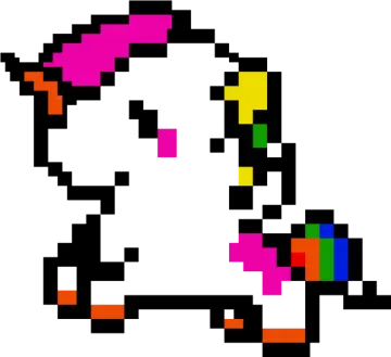 a pixel in the shape of a unicorn