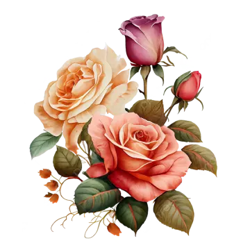 a bouquet of roses on a white background
