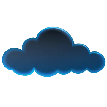 a blue cloud on a white background