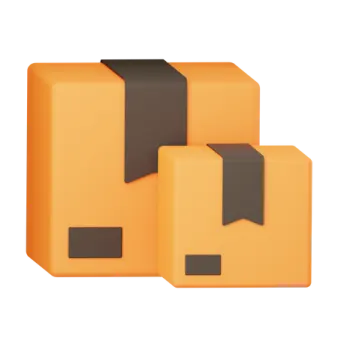 an orange block with a black block on top