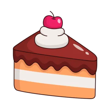 a piece of cake with a cherry on top