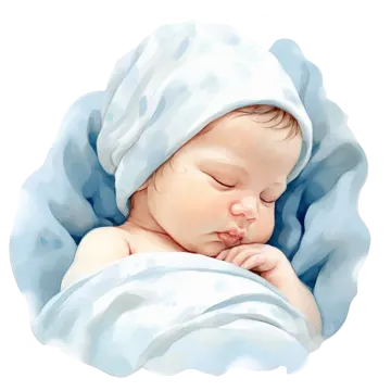 a baby sleeping in a blue blanket