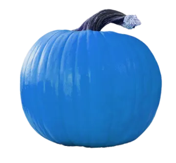 a blue pumpkin on a white background