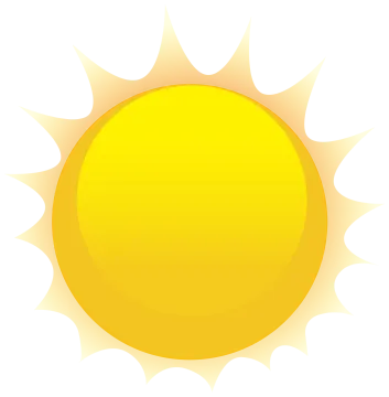 a yellow sun with white background
