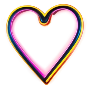 a rainbow colored heart on a white background