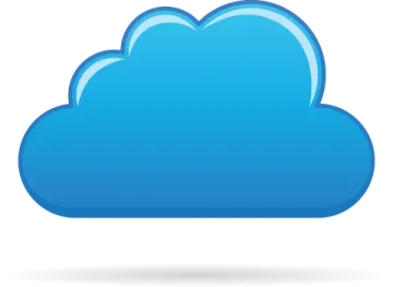 a blue cloud on a white background