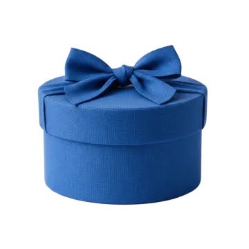a small blue gift box with a bow