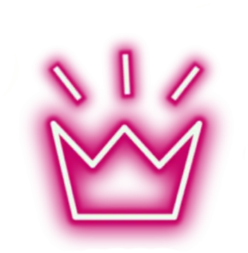 a pink crown on a white background