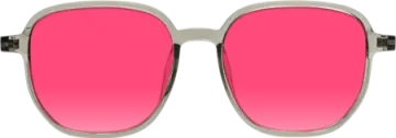 a pair of sunglasses with pink tinted lenses