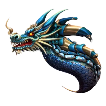 an image of a blue and gold dragon