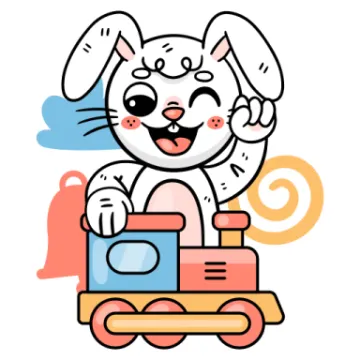 a cartoon dog sitting on top of a pile of books