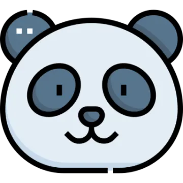 a cartoon panda face