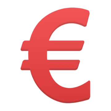 a red euro symbol