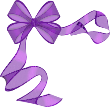 a purple ribbon on a white background