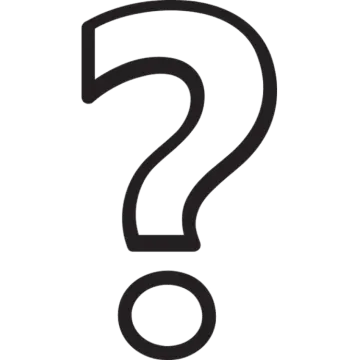 a black question mark symbol