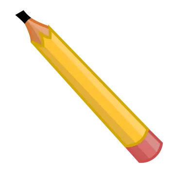 a yellow pencil on a white background