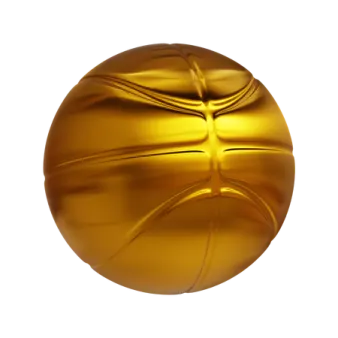 a golden ball on a white background