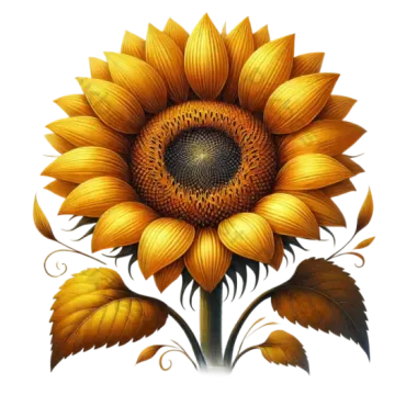 a sunflower on a white background