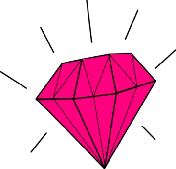a pink diamond on a white background