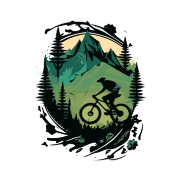 a mountain bike rider riding through the forest