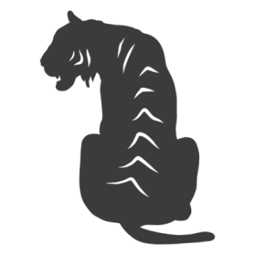 a black and white silhouette of a cat