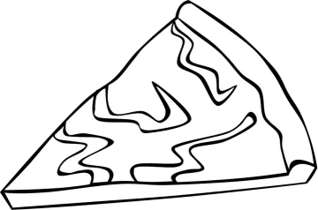 a slice of pizza on a white background
