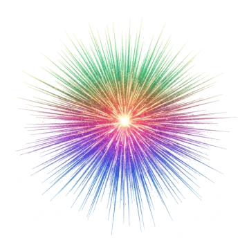 a colorful burst of light on white background