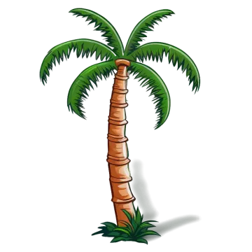 a palm tree on a white background