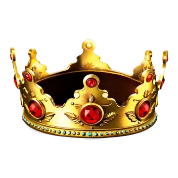 a gold crown with red stones on it