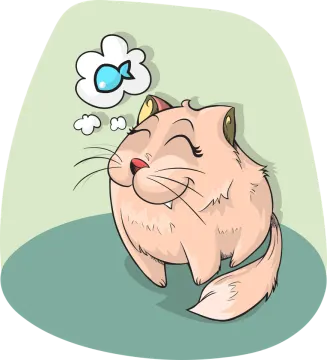 a cat with a thought bubble above its head