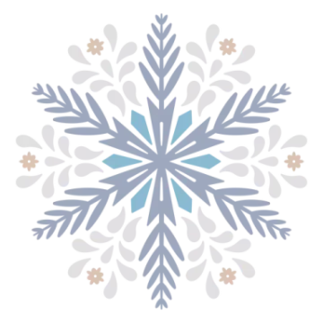 a blue and white snowflake