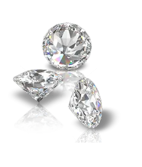 three diamonds on a white background