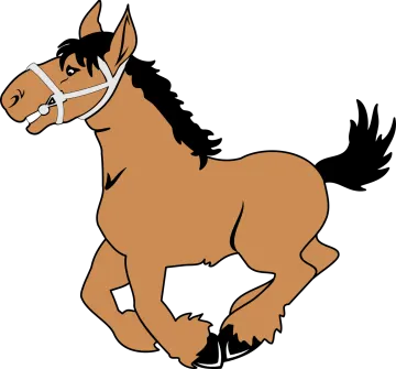 a cartoon horse running