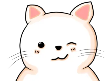 a white cat with pink ears