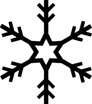 a black and white snowflake