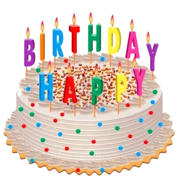 a birthday cake with candles on top of it
