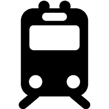 a black and white silhouette of a train